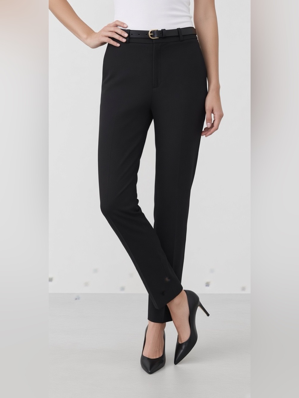Banana Republic Black Ankle Pants (Sloan Fit): Size 8 Petite
